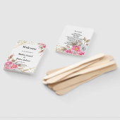 Geometrische gouden lijst roze bloem bruiloftsprog handwaaier (Niet-gemonteerd)