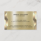 Geometrische gouden metallic textuur visitekaartje (Achterkant)