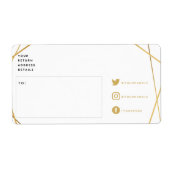 Geometrische gouden sociale ikoon Verzendlabel (Voorkant)