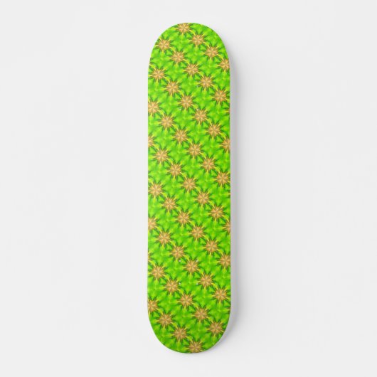 geometrische gouden sterren op het groene skateboa persoonlijk skateboard (Voorkant)