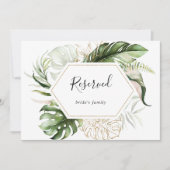 Geometrische gouden tropische bruiloft Gereserveer (Voorkant)