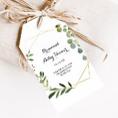 Geometrische Gouden Tropische Calligrafie Baby Sho Cadeaulabel