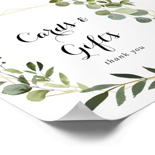 Geometrische Gouden Tropische Groene Kaarten en Ca Poster (Hoek)