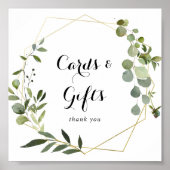 Geometrische Gouden Tropische Groene Kaarten en Ca Poster (Voorkant)