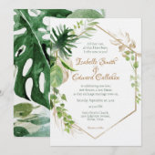 Geometrische gouden tropische groene palmkever kaart (Voorkant / Achterkant)