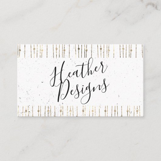 Geometrische gouden witte Folie Visitekaartje (Voorkant)