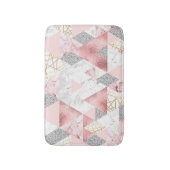 Geometrische gouden zilveren driehoeken, marmeren  badmat (Voorkant Verticaal)