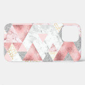 Geometrische gouden zilveren driehoeken, marmeren Case-Mate iPhone case (Achterkant (horizontaal))