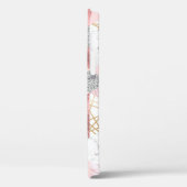 Geometrische gouden zilveren driehoeken, marmeren Case-Mate iPhone case (Achterkant / Links)