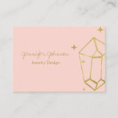 Geometrische goudfolie Roze Visitekaartje (Voorkant)