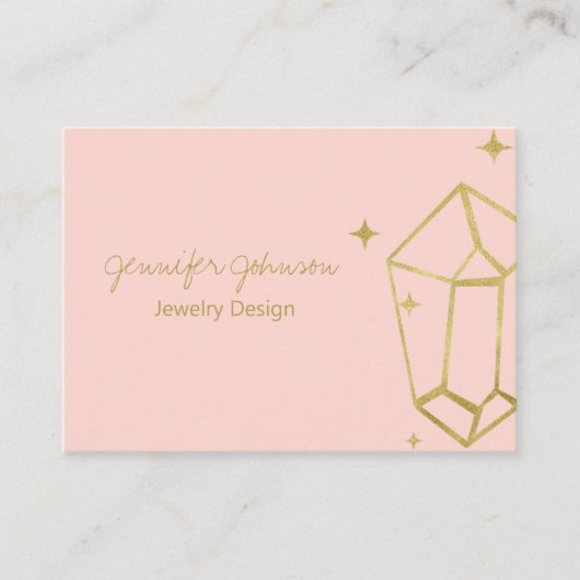 Geometrische goudfolie Roze Visitekaartje (Voorkant)