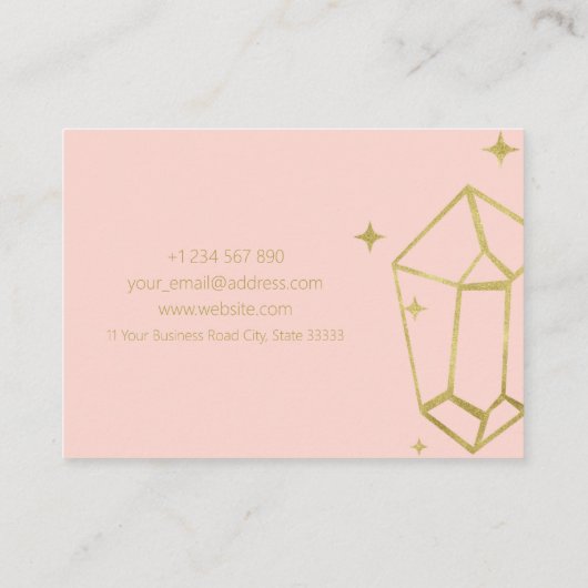 Geometrische goudfolie Roze Visitekaartje (Achterkant)