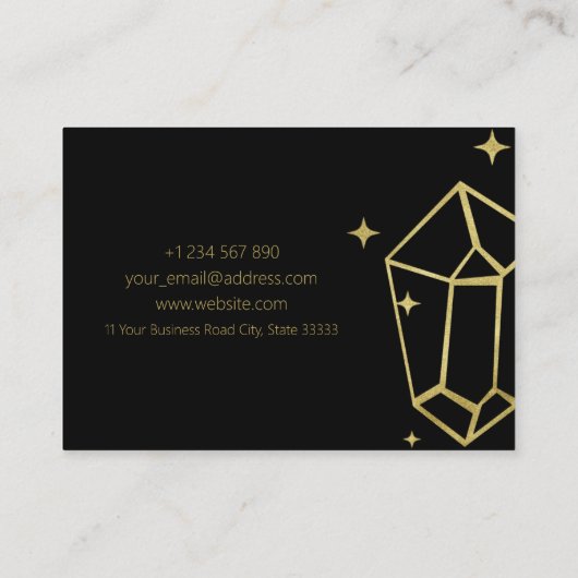 Geometrische goudfolie zwart Visitekaartje (Achterkant)