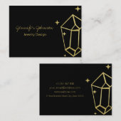 Geometrische goudfolie zwart Visitekaartje (Voorkant / Achterkant)
