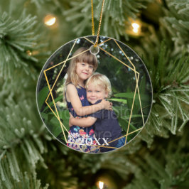 Geometrische goudlijnen Moderne marmervakantie Keramisch Ornament