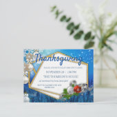 Geometrische goudLijst Thanksgiving Uitnodiging Briefkaart (Staand voorkant)