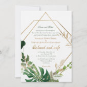 Geometrische goudLijst Tropische Groene Palmblader Kaart (Voorkant)