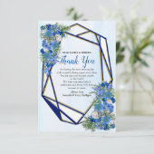 Geometrische goudmarine & blauwe ventilator Hartel RSVP Kaartje (Staand voorkant)