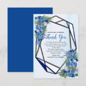 Geometrische goudmarine & blauwe ventilator Hartel RSVP Kaartje (Voorkant / Achterkant)