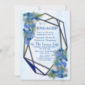 Geometrische goudmarineschepen en blauwe lijsten kaart (Voorkant)