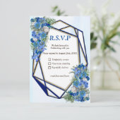 Geometrische goudmarineschepen en lijsten van Corn RSVP Kaartje (Staand voorkant)