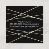 Geometrische goudolie met glitter vierkante visitekaartje (Achterkant)