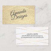 Geometrische goudolie met glitter visitekaartje (Voorkant / Achterkant)