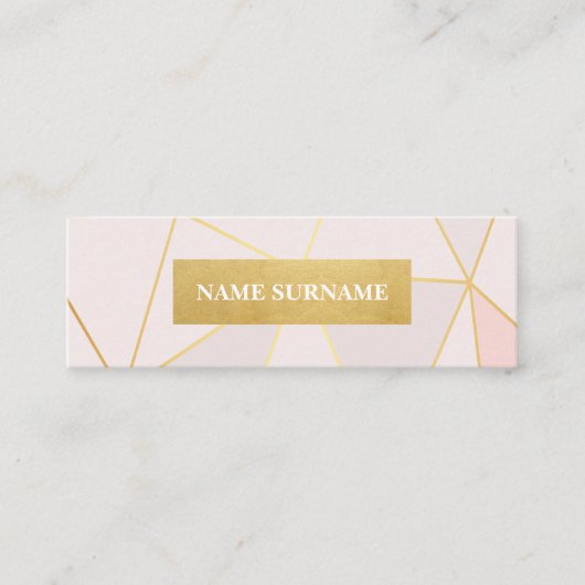 Geometrische goudpasteel roze mini-Visitekaartje Mini Visitekaartje (Voorkant)