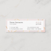 Geometrische goudpasteel roze mini-Visitekaartje Mini Visitekaartje (Achterkant)