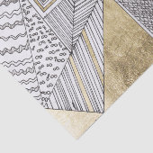 Geometrische goudpatronen voor zwarte en witte sme tissuepapier (Detail)