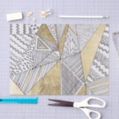 Geometrische goudpatronen voor zwarte en witte sme tissuepapier (Craft)