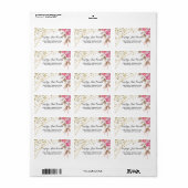 Geometrische goudroze Lijst Etiket (Full Sheet)