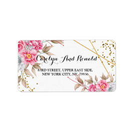 Geometrische goudroze Lijst Etiket