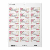 Geometrische goudroze Lijst Etiket (Full Sheet)