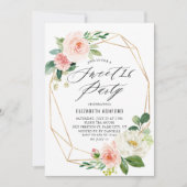 Geometrische goudroze Lijst - Florals zoete 16 par Kaart (Voorkant)