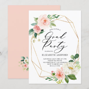 Geometrische goudroze Lijst Pink Floral Gradual Pa Kaart