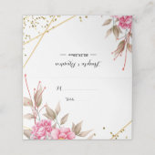 Geometrische goudroze Lijst Plaatskaartje (Buitenkant ongevouwen)