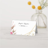 Geometrische goudroze Lijst Plaatskaartje (Achterkant)