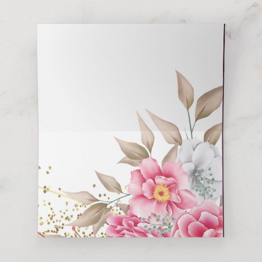 Geometrische goudroze Lijst Plaatskaartje (Binnenkant ongevouwen)