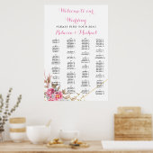 Geometrische goudroze Lijst Poster (Keuken)