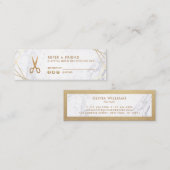 Geometrische goudschaar Marble Hair Stylist Refer Mini Visitekaartje (Voorkant / Achterkant)