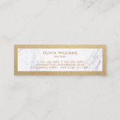 Geometrische goudschaar Marble Hair Stylist Refer Mini Visitekaartje (Achterkant)