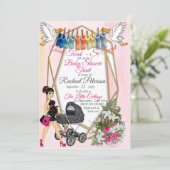 Geometrische gouduitvinding bij Baby shower Bedankkaart (Staand voorkant)