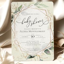 Geometrische gouduitvinding bij Baby shower Kaart