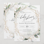 Geometrische gouduitvinding bij Baby shower Kaart (Voorkant / Achterkant)