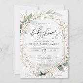 Geometrische gouduitvinding bij Baby shower Kaart (Voorkant)