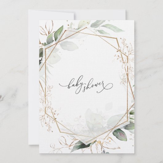 Geometrische gouduitvinding bij Baby shower Kaart (Achterkant)