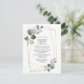 Geometrische goudVrijgezellenfeest Eucalyptus Smal Kaart (Staand voorkant)