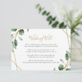 Geometrische graan Eucalyptus Wishing well Informatiekaartje (Staand voorkant)