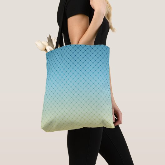 Geometrische, gradiënt, Ombre, kleurrijk, blauw en Tote Bag (Dichtbij)